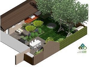 3D isometrie tekening tuin